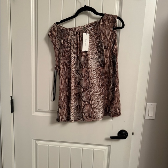 Snake print blouse size EX never been worn by Calvin Klein, made in Indonesia. - Picture 3 of 5
